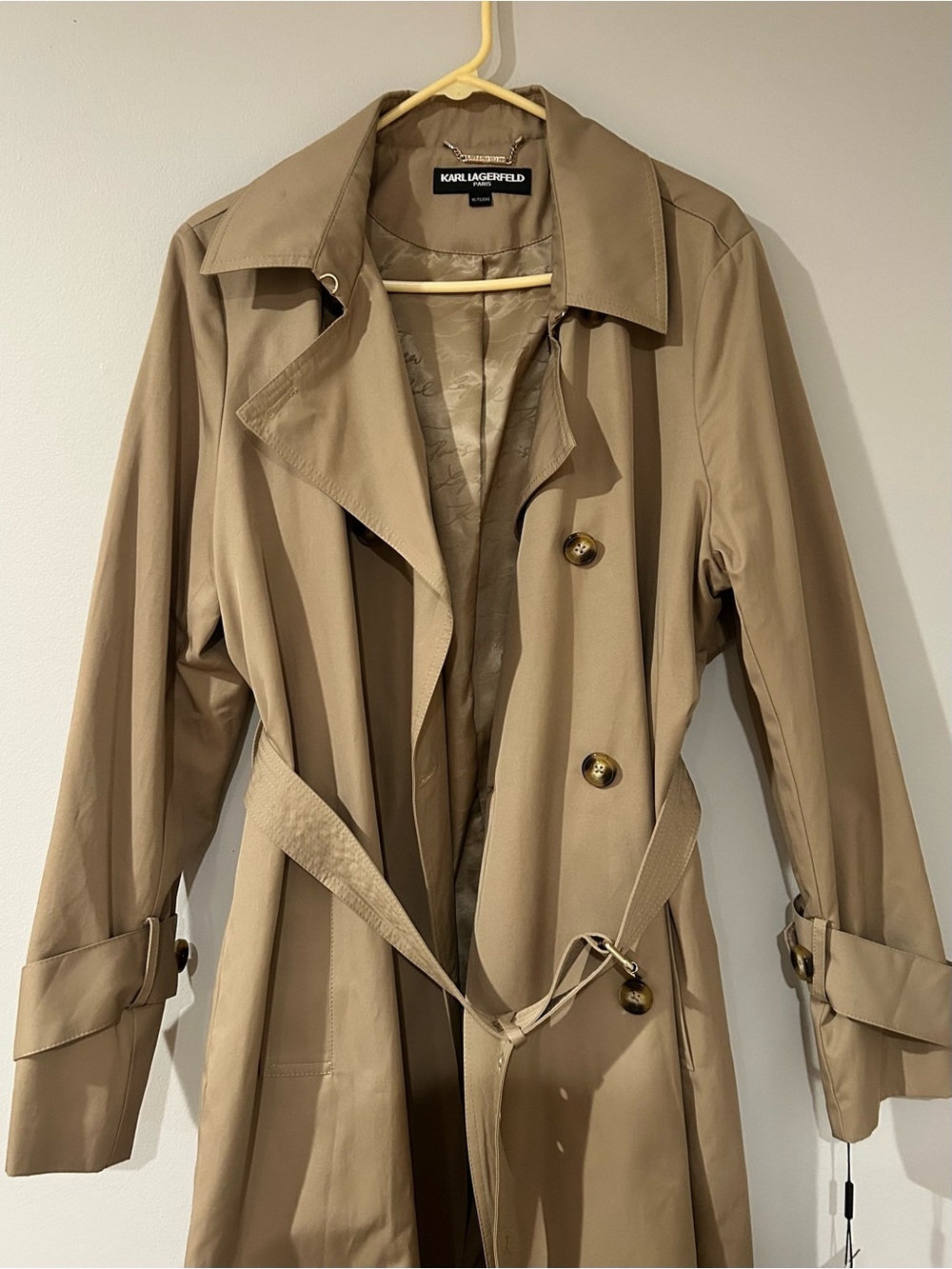 Karl Lagerfeld Beige Trench Coat with Belt